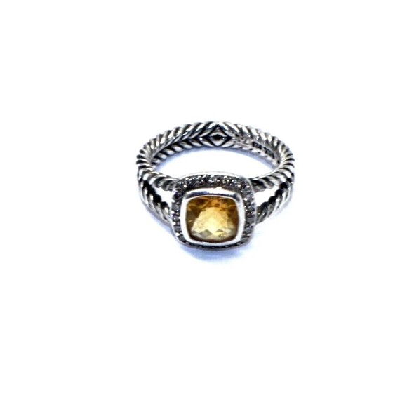 David Yurman Cable Albion Silver, Citreen , and diamond Ring Size 7 - Picture 6 of 6